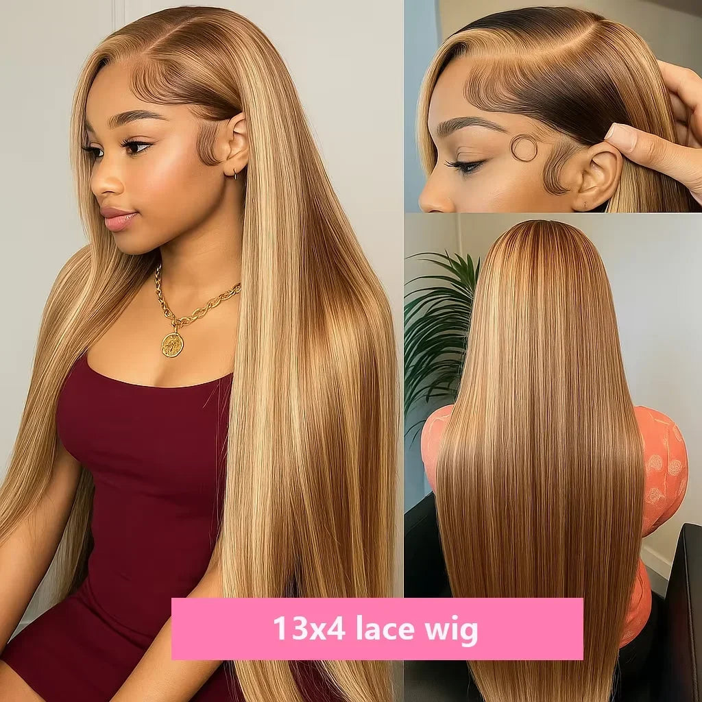 Highlight Glueless Lace Straight Wig Human Hair Wig